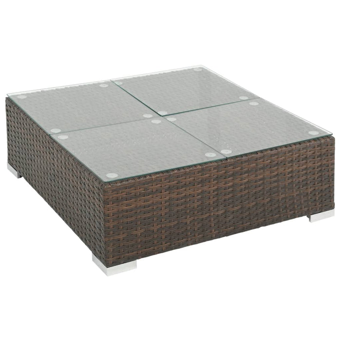 Set mobilier de grădină cu perne, 7 piese, maro, poliratan - WALTI WALTI