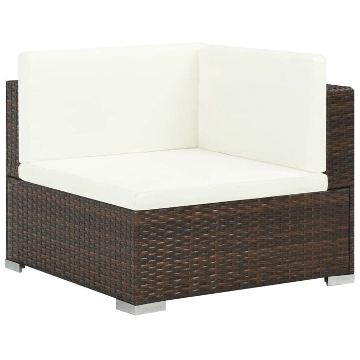 Set mobilier de grădină cu perne, 6 piese, maro, poliratan WALTI