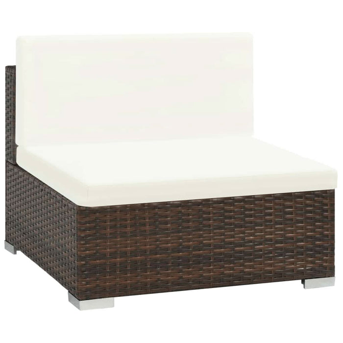 Set mobilier de grădină cu perne, 6 piese, maro, poliratan WALTI