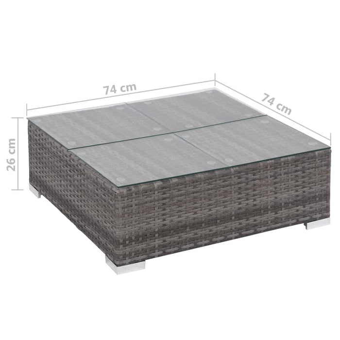 Set mobilier de grădină cu perne, 6 piese, gri, poliratan WALTI