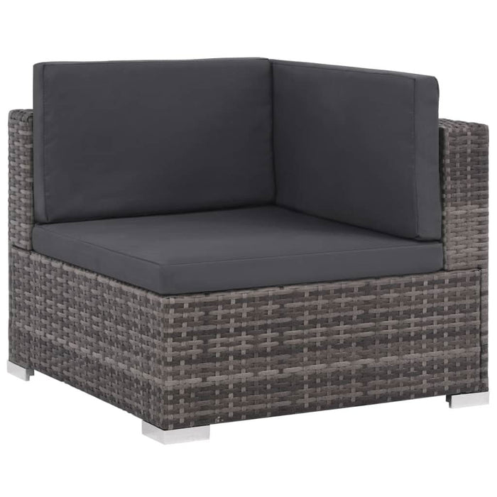 Set mobilier de grădină cu perne, 6 piese, gri, poliratan WALTI