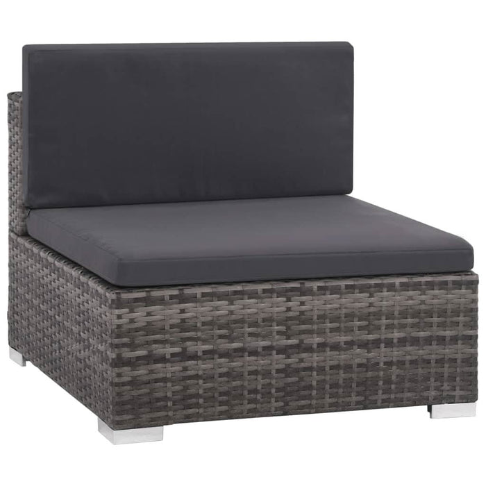Set mobilier de grădină cu perne, 6 piese, gri, poliratan WALTI