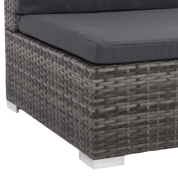 Set mobilier de grădină cu perne, 6 piese, gri, poliratan WALTI