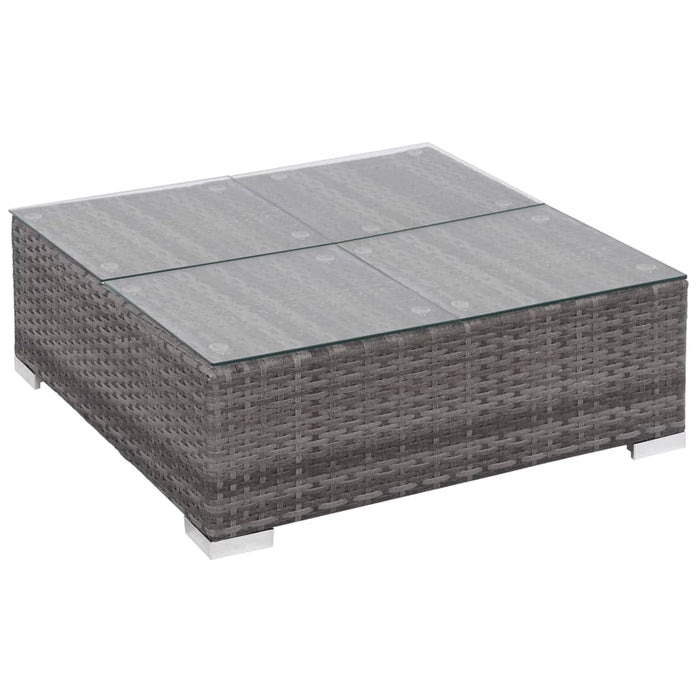 Set mobilier de grădină cu perne, 6 piese, gri, poliratan WALTI