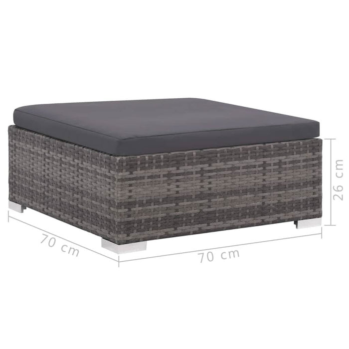 Set mobilier de grădină cu perne, 6 piese, gri, poliratan WALTI