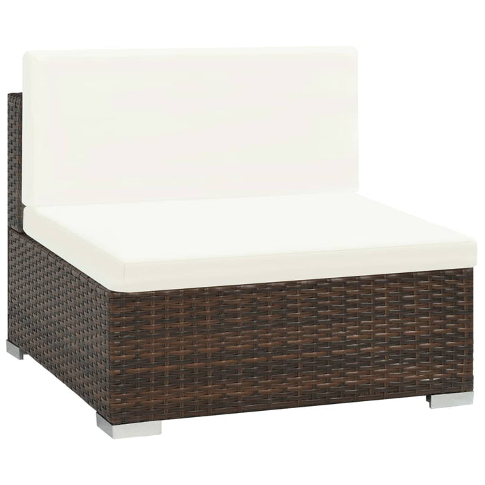 Set mobilier de grădină cu perne, 8 piese, maro, poliratan WALTI