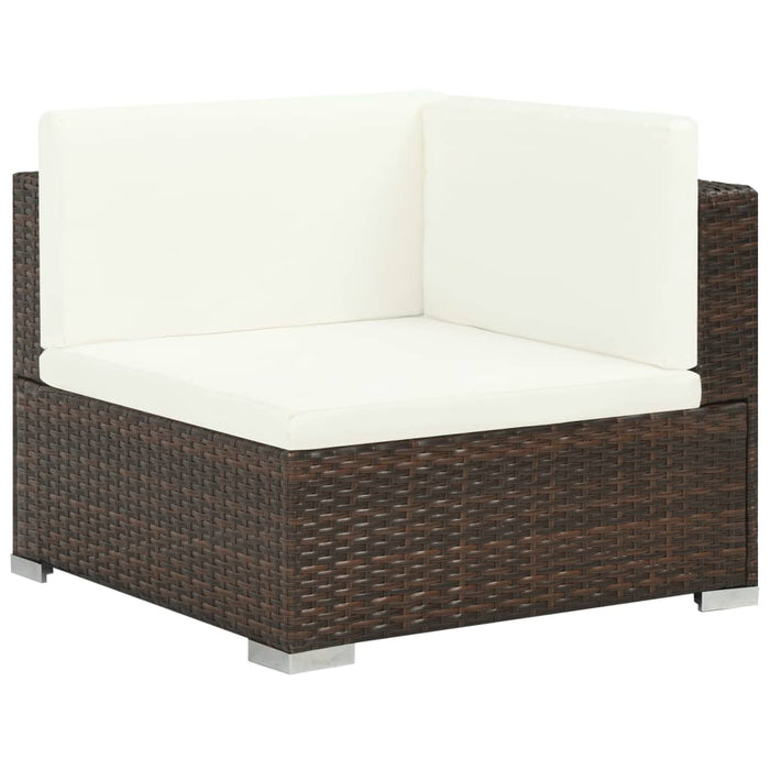 Set mobilier de grădină cu perne, 8 piese, maro, poliratan WALTI