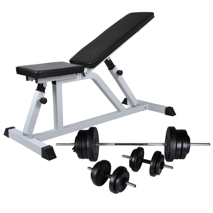 Bancă de antrenament cu set de haltere și gantere, 60,5 kg - WALTI WALTI