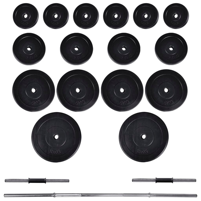 Bancă de greutăți cu raft, set de gantere și haltere, 60,5kg - WALTI WALTI