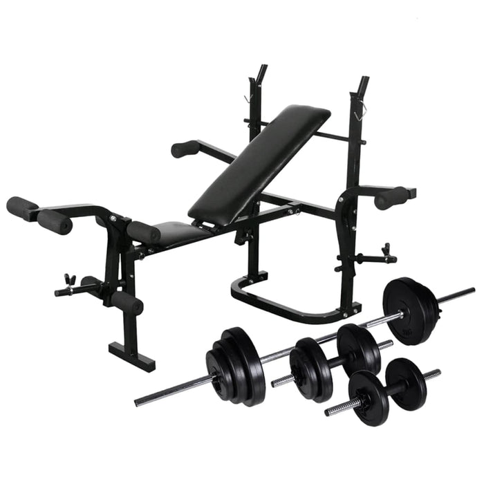 Bancă fitness cu rastel greutăți, set haltere/gantere, 30,5 kg - WALTI WALTI