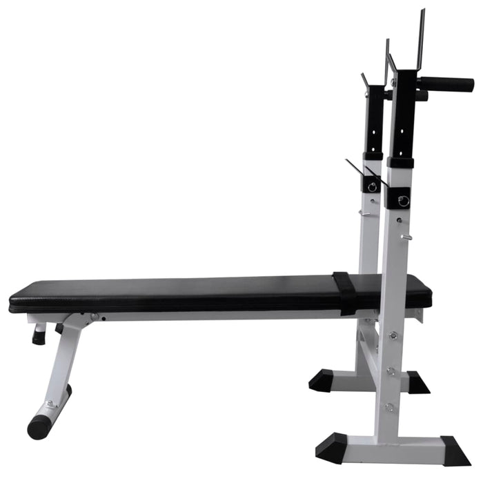 Bancă fitness cu rastel greutăți, set haltere/gantere, 120 kg - WALTI WALTI