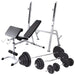 Bancă fitness cu rastel greutăți, set haltere/gantere, 120 kg - WALTI WALTI