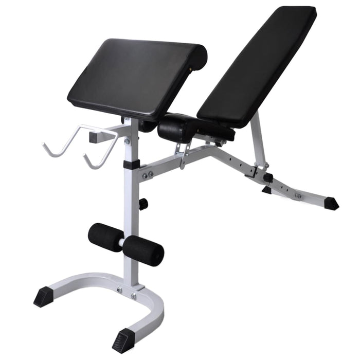 Bancă fitness cu rastel greutăți, set haltere/gantere, 120 kg - WALTI WALTI