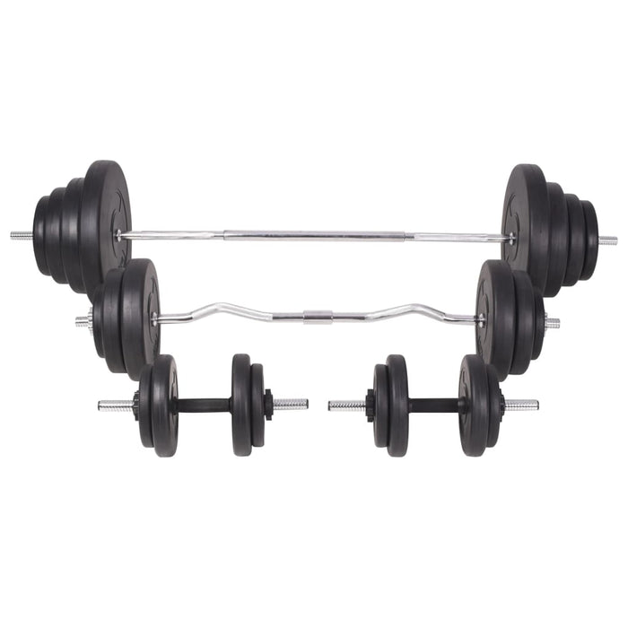 Bancă fitness cu rastel greutăți, set haltere/gantere, 120 kg - WALTI WALTI