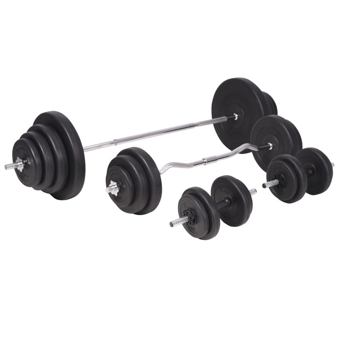 Bancă fitness cu rastel greutăți, set haltere/gantere, 120 kg - WALTI WALTI