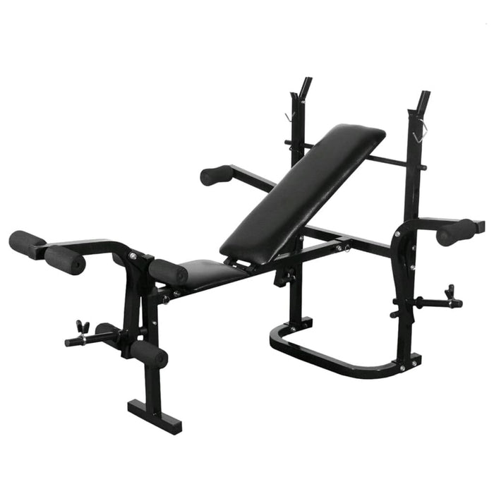 Bancă fitness cu raft greutăți set haltere și gantere 120 kg WALTI