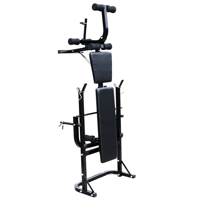 Bancă fitness cu raft greutăți set haltere și gantere 120 kg WALTI