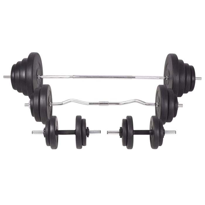 Bancă fitness cu raft greutăți set haltere și gantere 120 kg WALTI