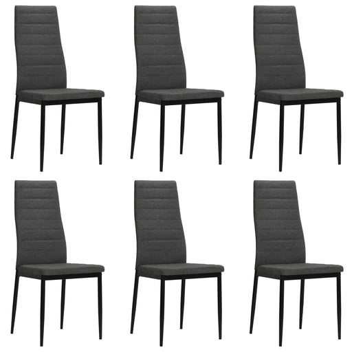 Scaune de sufragerie, 6 buc., gri închis, material textil - WALTI WALTI