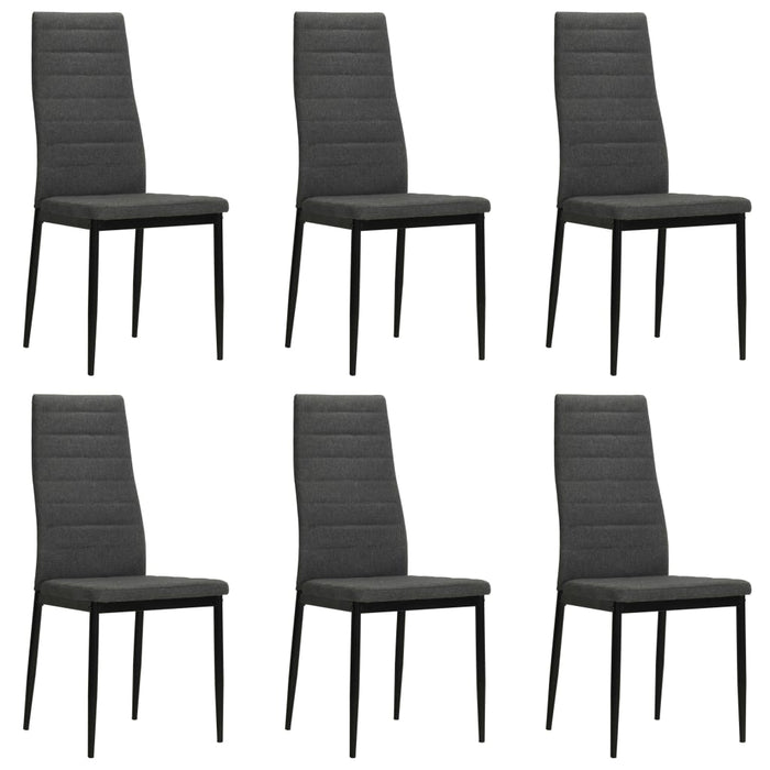 Scaune de sufragerie, 6 buc., gri închis, material textil - WALTI WALTI