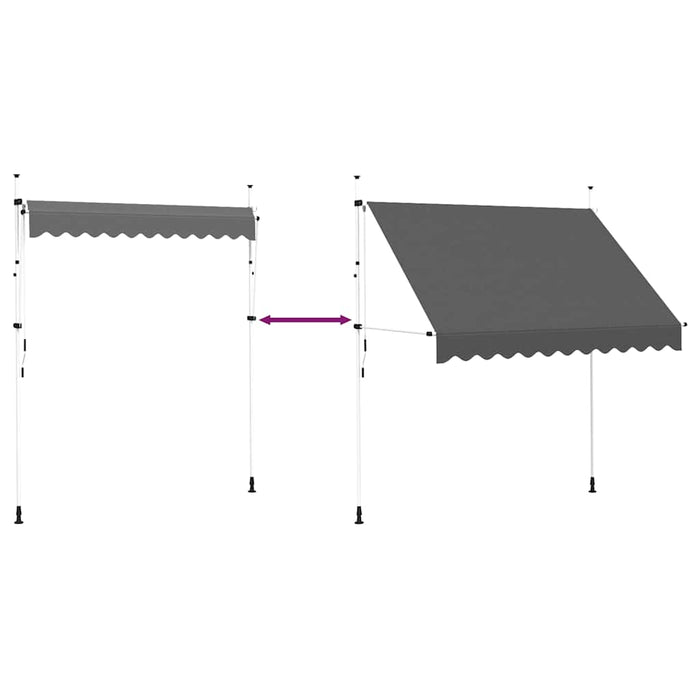 Copertină retractabilă manual, antracit, 250 cm - WALTI WALTI