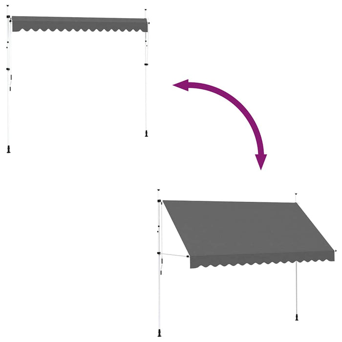 Copertină retractabilă manual, antracit, 350 cm - WALTI WALTI