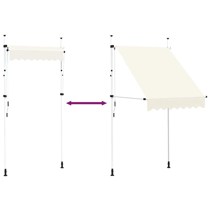 Copertină retractabilă manual, crem, 150 cm - WALTI WALTI
