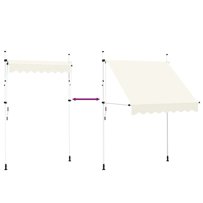 Copertină retractabilă manual, crem, 200 cm - WALTI WALTI