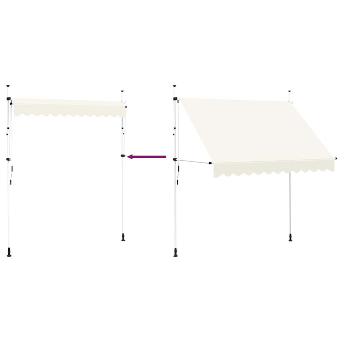 Copertină retractabilă manual, crem, 250 cm - WALTI WALTI