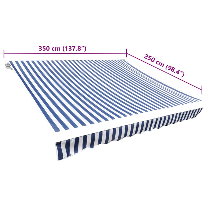 Pânză de copertină, albastru și alb, 3,5 x 2,5 m - WALTI WALTI
