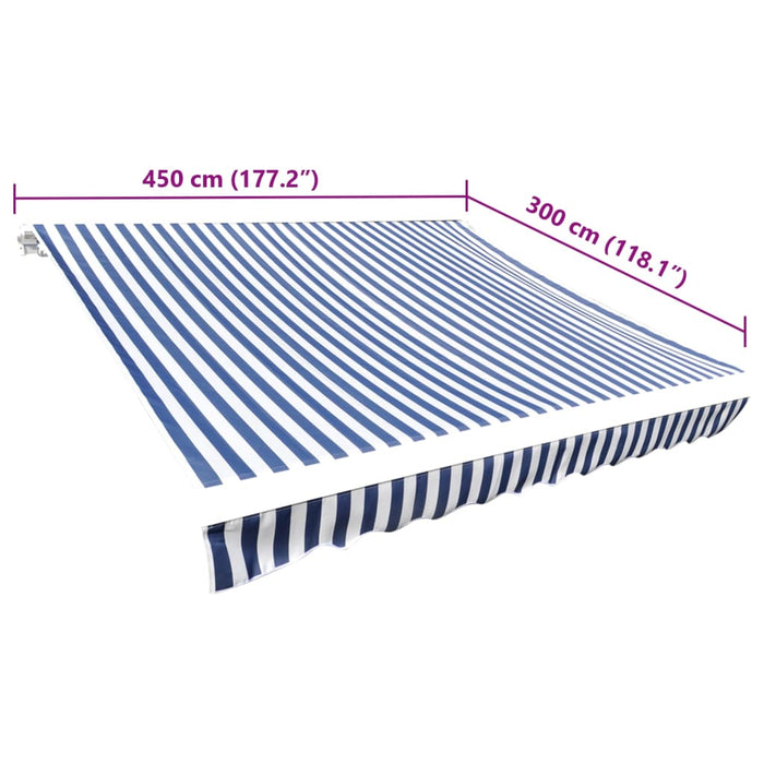 Pânză de copertină, albastru și alb, 4,5 x 3 m - WALTI WALTI