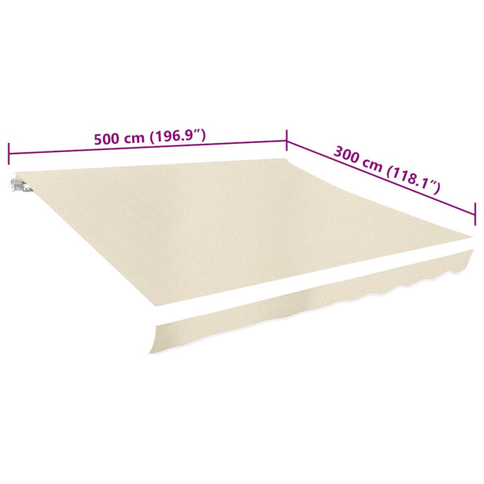 Pânză de copertină, crem, 5 x 3 m - WALTI WALTI