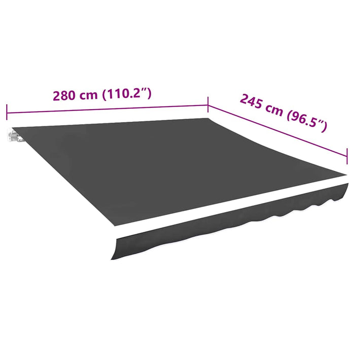 Pânză de copertină, antracit, 3 x 2,5 m - WALTI WALTI