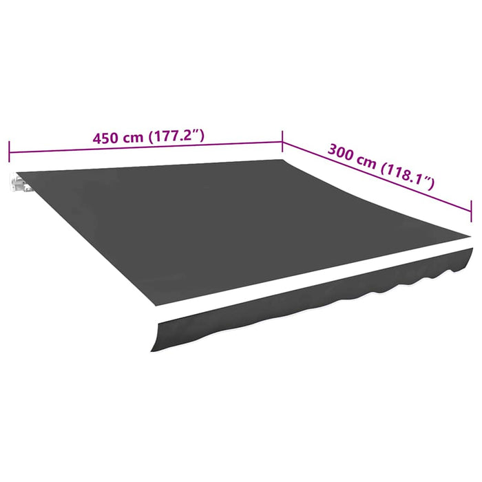 Pânză de copertină, antracit, 4,5 x 3 m - WALTI WALTI