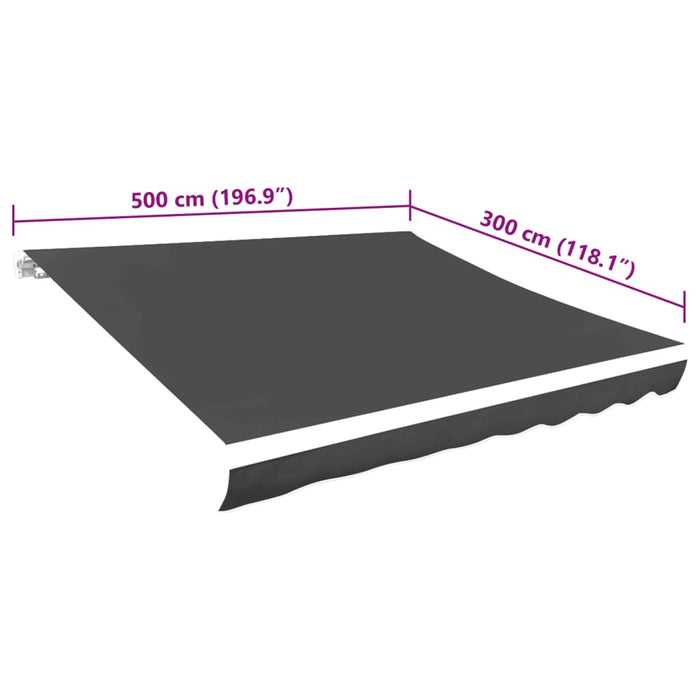 Pânză de copertină, antracit, 5 x 3 m - WALTI WALTI
