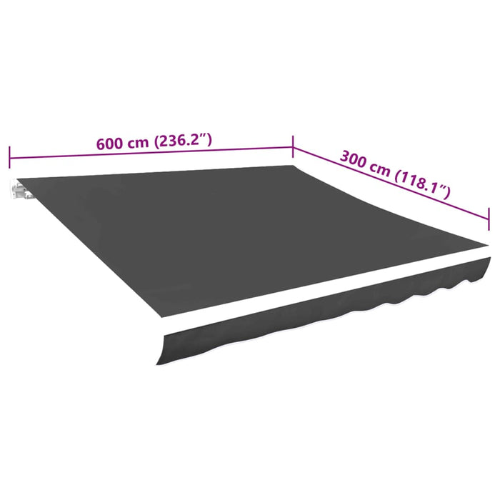 Pânză de copertină, antracit, 6 x 3 m - WALTI WALTI