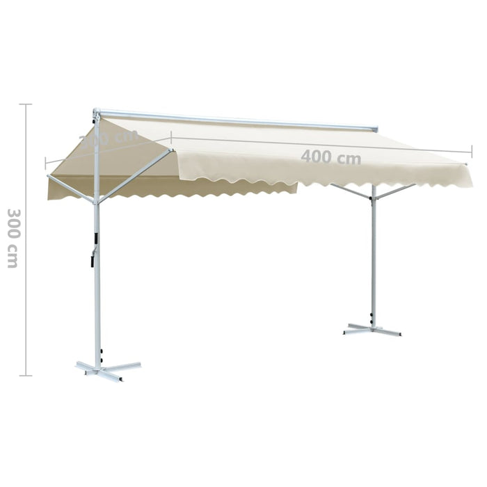 Copertină cu structură independentă, crem, 4 x 3 m - WALTI WALTI
