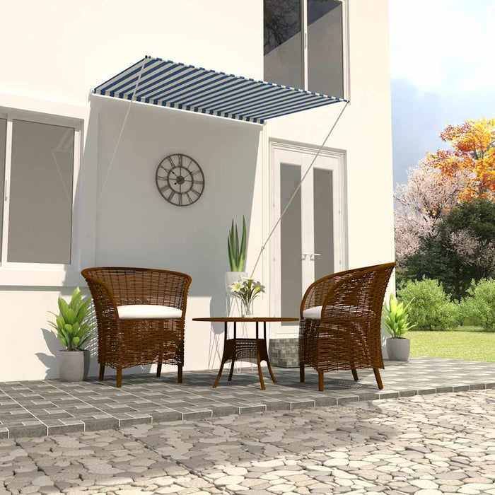 Copertină retractabilă, albastru și alb, 150 x 150 cm - WALTI WALTI
