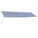 Copertină retractabilă, albastru și alb, 350 x 150 cm - WALTI WALTI