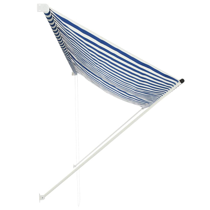 Copertină retractabilă, albastru și alb, 350 x 150 cm - WALTI WALTI