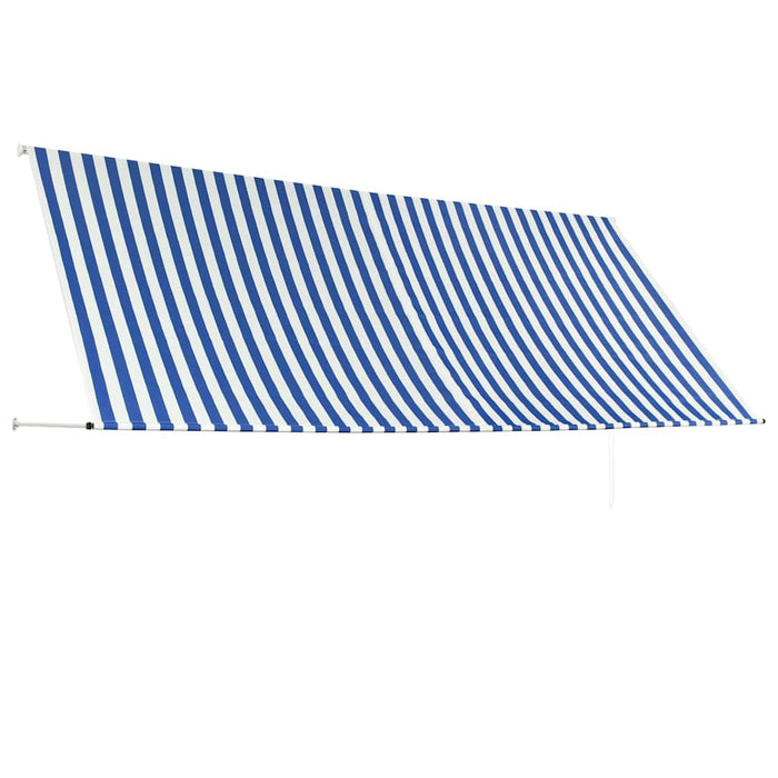 Copertină retractabilă, albastru și alb, 350 x 150 cm - WALTI WALTI