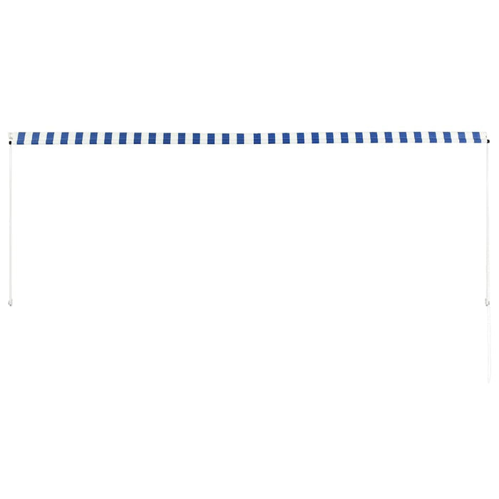 Copertină retractabilă, albastru și alb, 350 x 150 cm - WALTI WALTI
