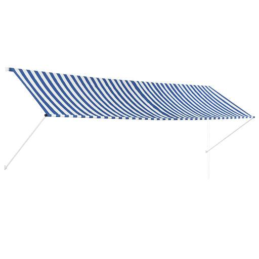 Copertină retractabilă, albastru și alb, 400 x 150 cm - WALTI WALTI