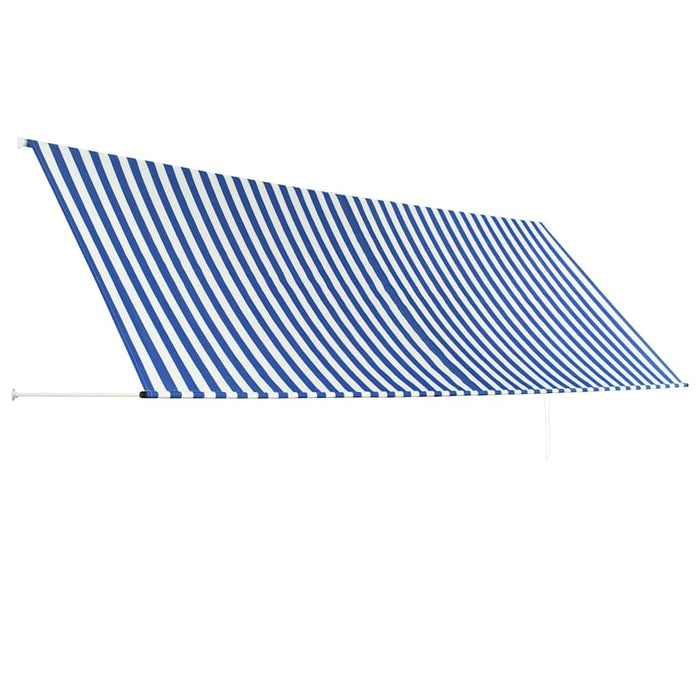 Copertină retractabilă, albastru și alb, 400 x 150 cm - WALTI WALTI