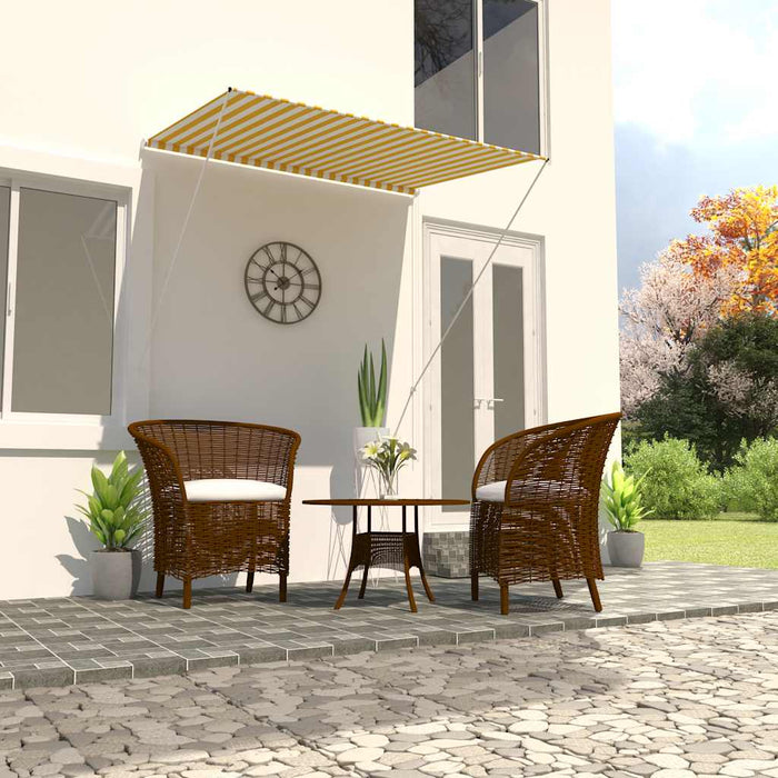 Copertină retractabilă, galben și alb, 150 x 150 cm - WALTI WALTI