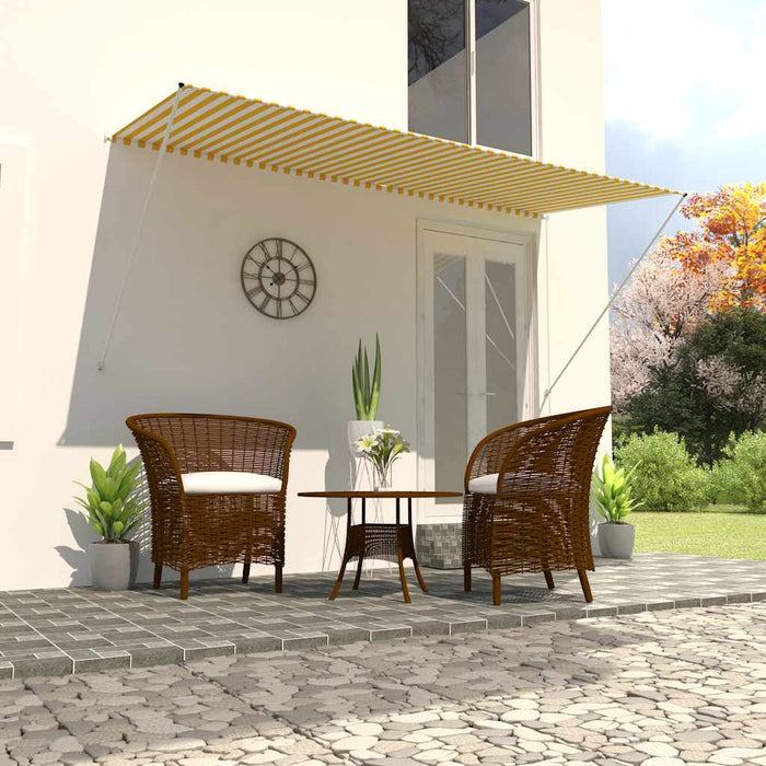 Copertină retractabilă, galben și alb, 300 x 150 cm - WALTI WALTI