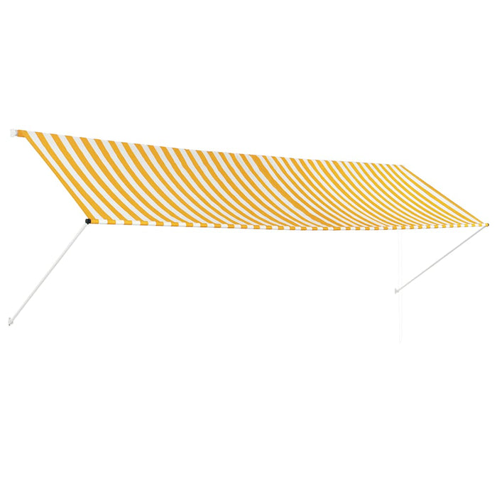 Copertină retractabilă, galben și alb, 400 x 150 cm - WALTI WALTI