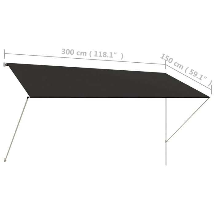 Copertină retractabilă, antracit, 300 x 150 cm - WALTI WALTI