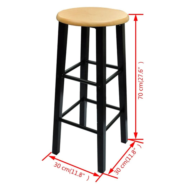Set masă și scaune de bar, 3 piese, lemn și oțel - WALTI WALTI