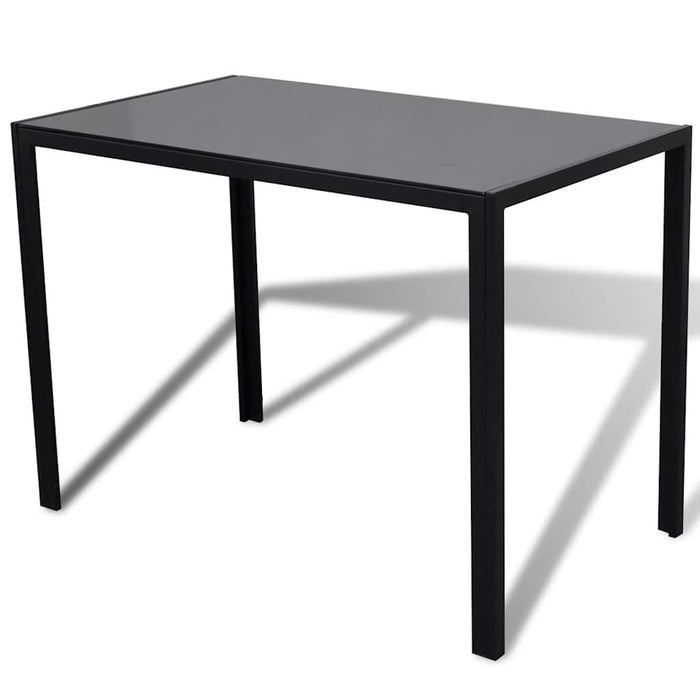 Set mobilier bucătărie, 5 piese, piele artificială, negru WALTI